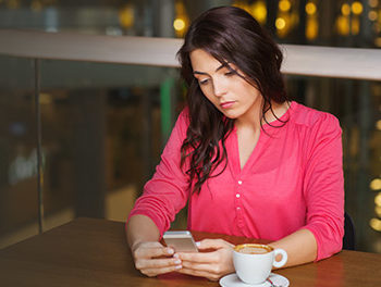 woman on her phone