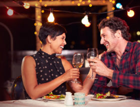 couple in a restaurant