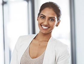 smiling sikh woman