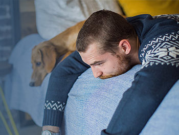 EMOTIONAL MAN WITH EMOTIONAL DOG