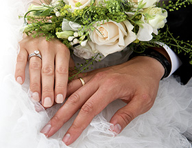 pakistani husband and wife with their rings