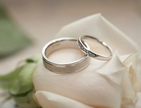 Two silver wedding rings