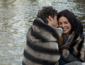 couple wrapped up warm together