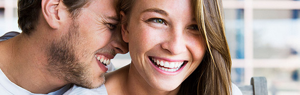 happy couple smiling together
