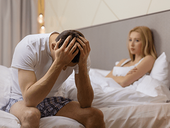 man upset with girlfriend