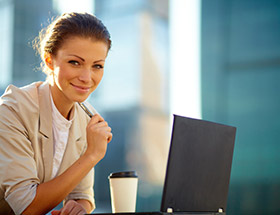 woman on her laptop