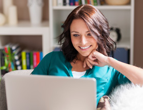 woman on her laptop