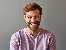 attractive man laughing